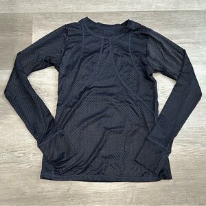 925fit Track Me Down blue Mesh Top women’s long sleeve size small athletic